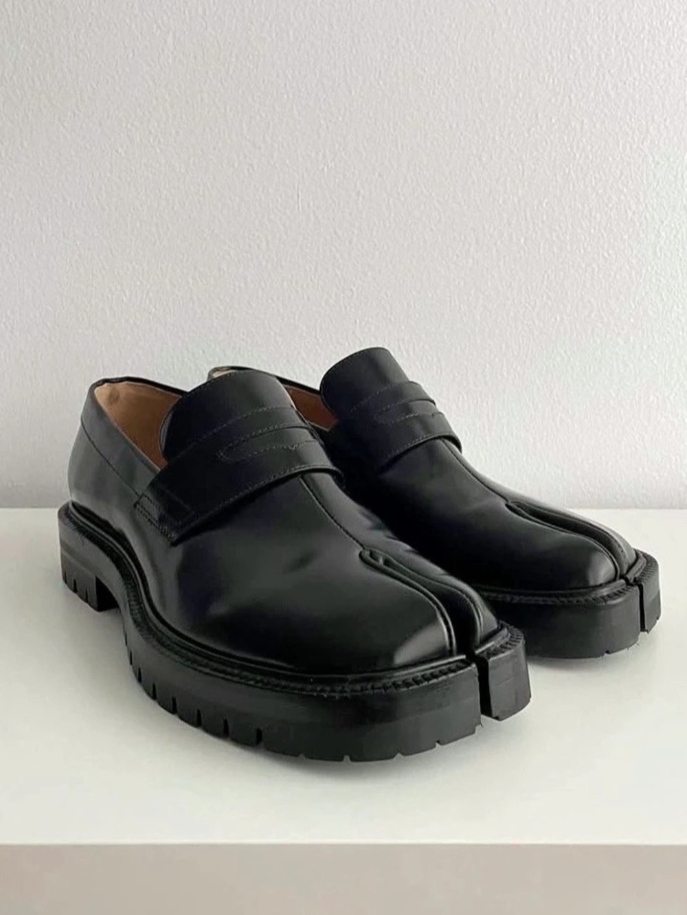 Maison Margiela Black Tabi Penny Loafers
